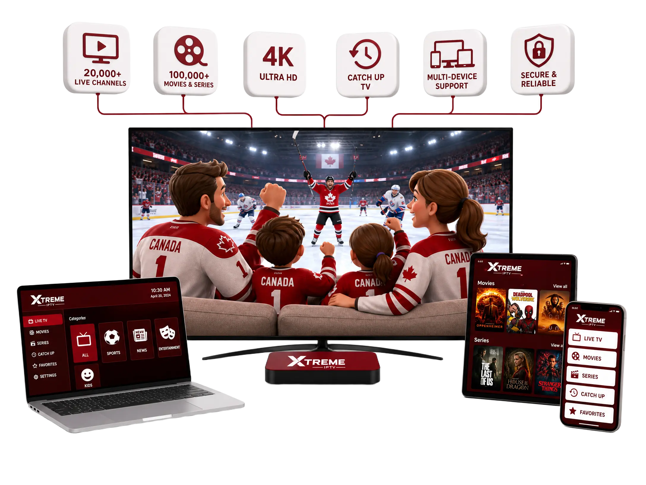 Extreme IPTV Canada Family Streaming 4K Service